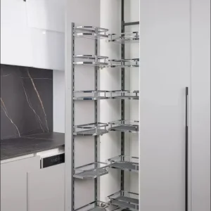 Chrome + wood base pantry
